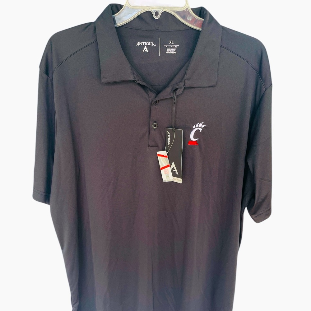 Nwt Antigua Cincinnati Bearcats Shirt Mens XL Black Polo Short Sleeve